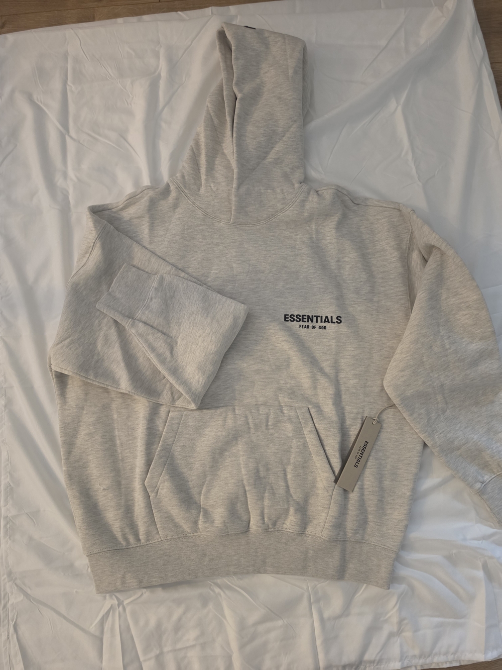 Fear of God Essentials Light Gray Crewneck Hoodie
